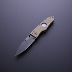 Flatline Grip Folder // 3.5" Khaki (Silver Smooth Blade)
