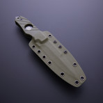 Flatline Grip Hand Spear // Olive Grip (Silver Smooth Blade)