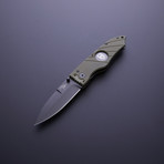 Flatline Grip Folder // 3.5" Olive (Silver Smooth Blade)