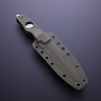 Flatline Grip Hand Spear // Olive Grip (Silver Smooth Blade)