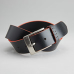 Jagger Casual Belt With Contrast Color Trim // Black + Orange (32" Waist)