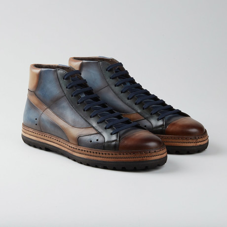 Carrera Lug Lace-Up Boot // Navy + Brown (Euro: 40)