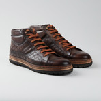 Carrera Woven Lace-Up Boot // Chocolate + Dark Brown (Euro: 44)