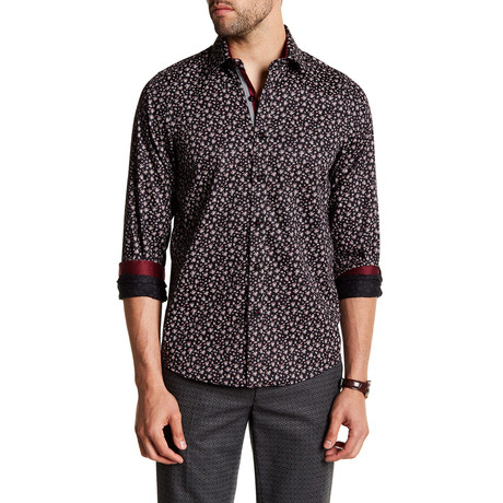 Mini-Bouquet Button-Up Shirt // Black (XS)