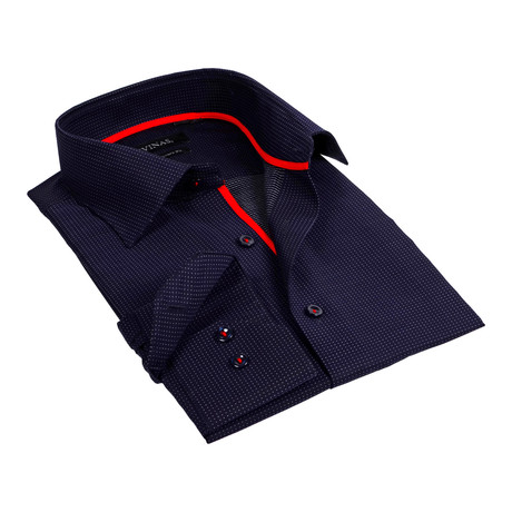 Microdot Button-Up // Navy (S)
