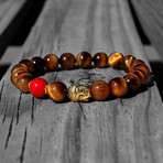 Red Moon Buddha Bracelet (Length: 6.5”)