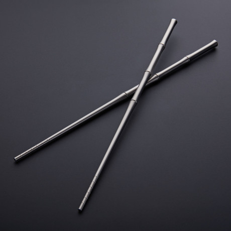 Titanium Bamboo Chopsticks (Hand Blasted Grey)