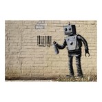 Coney Island Barcode Robot // Banksy (18"W x 26"H x 0.75"D)