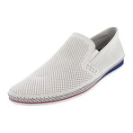 Merz Perforated Leather Slip On // White (US: 8)