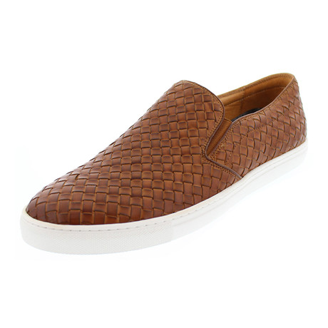 Buzz Hand Woven Leather Slip On // Cognac (US: 8)