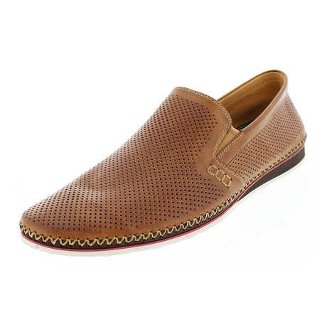 Merz Perforated Leather Slip On // Cognac (US: 8)