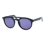 Double Bar Rounded Sunglasses // Black