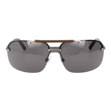 Embellished Bar Square Shield Sunglasses // Silver