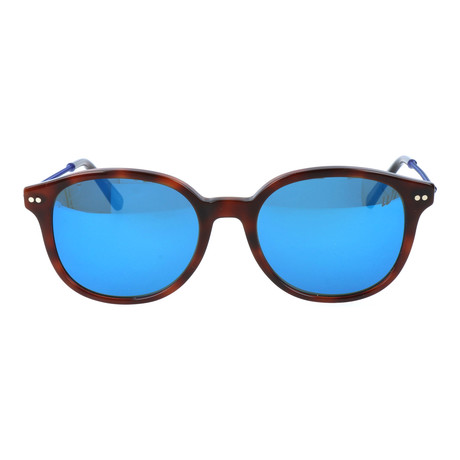 Rounded Square // Brown Tortoise + Blue Mirror