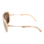 Embellished Bar Oversized Square Sunglasses // Tan + Rose Gold