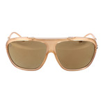 Embellished Bar Oversized Square Sunglasses // Tan + Rose Gold