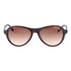 Curved Brow Triangular Sunglasses // Deep Brown Tortoise