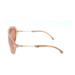 Embellished Bar Oversized Square Sunglasses // Tan + Clear + Rose Gold