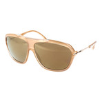 Embellished Bar Oversized Square Sunglasses // Tan + Rose Gold