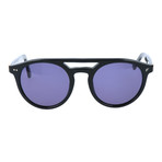 Double Bar Rounded Sunglasses // Black