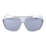 Embellished Bar Oversized Square Sunglasses // Clear + Silver