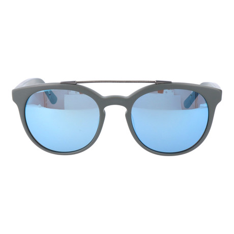 Top Bar Rounded Sunglasses // Black + Blue