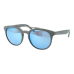 Top Bar Rounded Sunglasses // Black + Blue