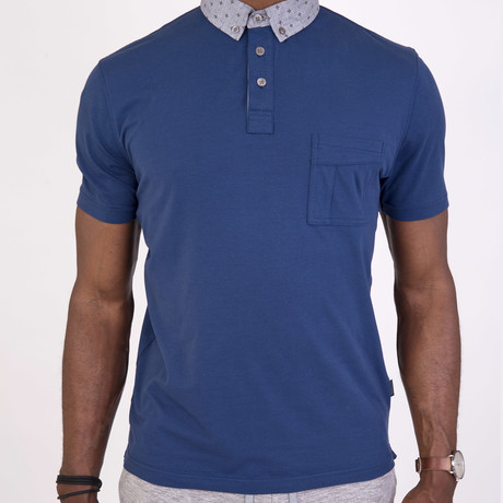 Chambray Collar Pocket Polo // Navy (S)