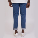 Harrison Contrast Cuff Chino // Steel Blue (34WX32L)