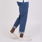 Harrison Contrast Cuff Chino // Steel Blue (34WX32L)