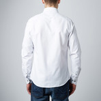 Scallop Texture Button-Up Dress Shirt // White (S)