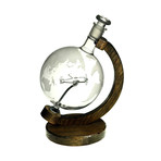 Etched Globe Liquor Decanter // Glass Fighter Plane