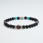 Onyx + Turquoise Adjustable Stretch Bracelet // Multicolor