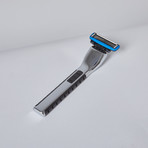 Manual Razor + Stand Shave Set // Chrome