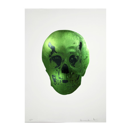 Damien Hirst // The Sick Dead // Lime Green + Raven Black Skull // 2009