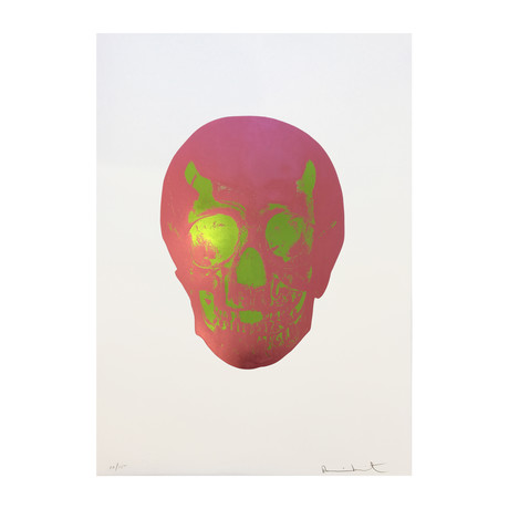 Damien Hirst // The Sick Dead // Loganberry Pink + Lime Green Skull // 2009
