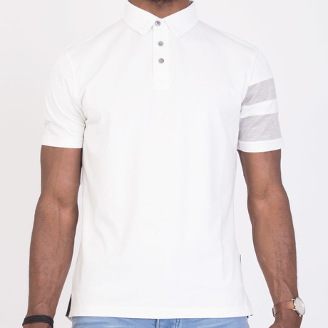 Logo Sleeve Polo // Clarity White (S)