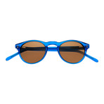 Russell Polarized Sunglasses // Blue Frame + Brown Lens
