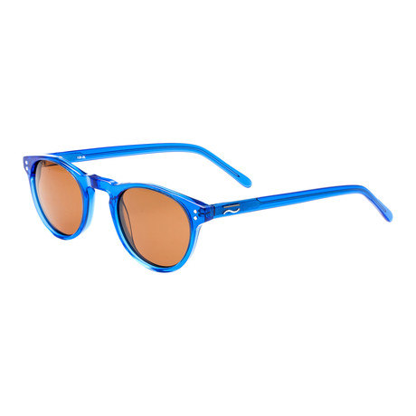 Russell Polarized Sunglasses // Blue Frame + Brown Lens