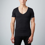 Deep V-Neck Shirt // Black // Pack of 2 (M)