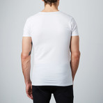 Deep V-Neck Shirt // White // Pack of 2 (S)