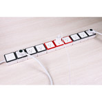 Socket Stacking Surge Protector // 6 US AC Outlets + 3 Outlet Extensions