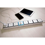 Socket Stacking Surge Protector // 6 US AC Outlets + USB Charger