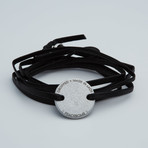 Story Coin Leather Wrap // Black (Black)