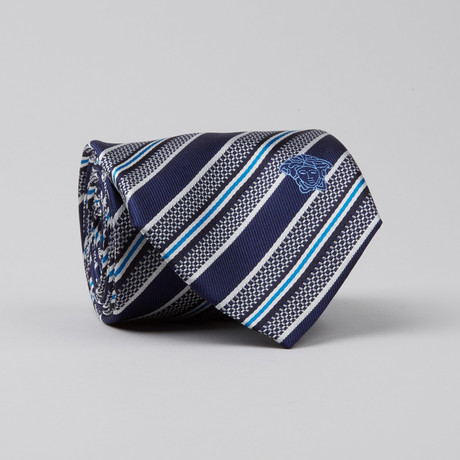 Varo Silk Tie // Blue + White Stripes