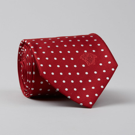 Toorop Silk Tie // Red + White Polkadots