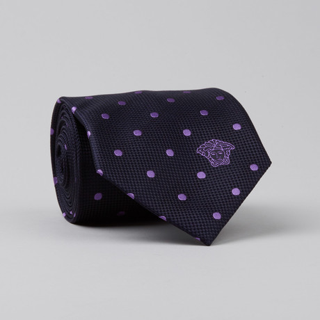 D'Aurevilly Silk Tie // Purple Polkadots