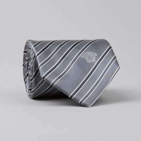D'Annunzio Silk Tie // Grey Stripes