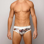 Horses Brief // Brown + White (M)