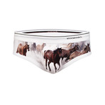 Horses Brief // Brown + White (M)